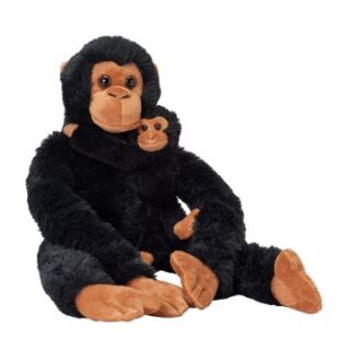 Hanging Chimpanzee with Baby Soft Toy