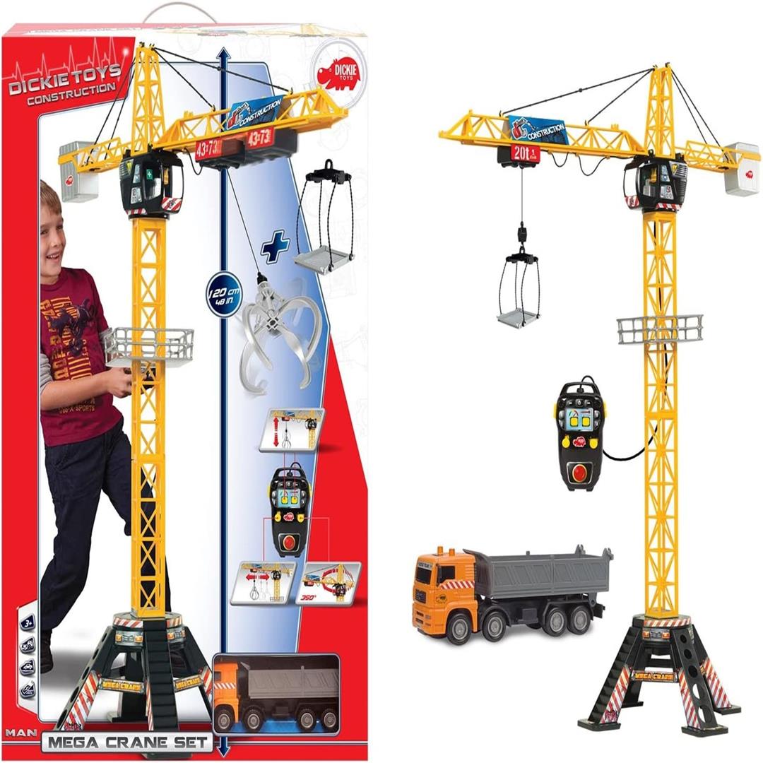 Dickie Toys Remote Control Mega Crane Set with Truck - Image 5