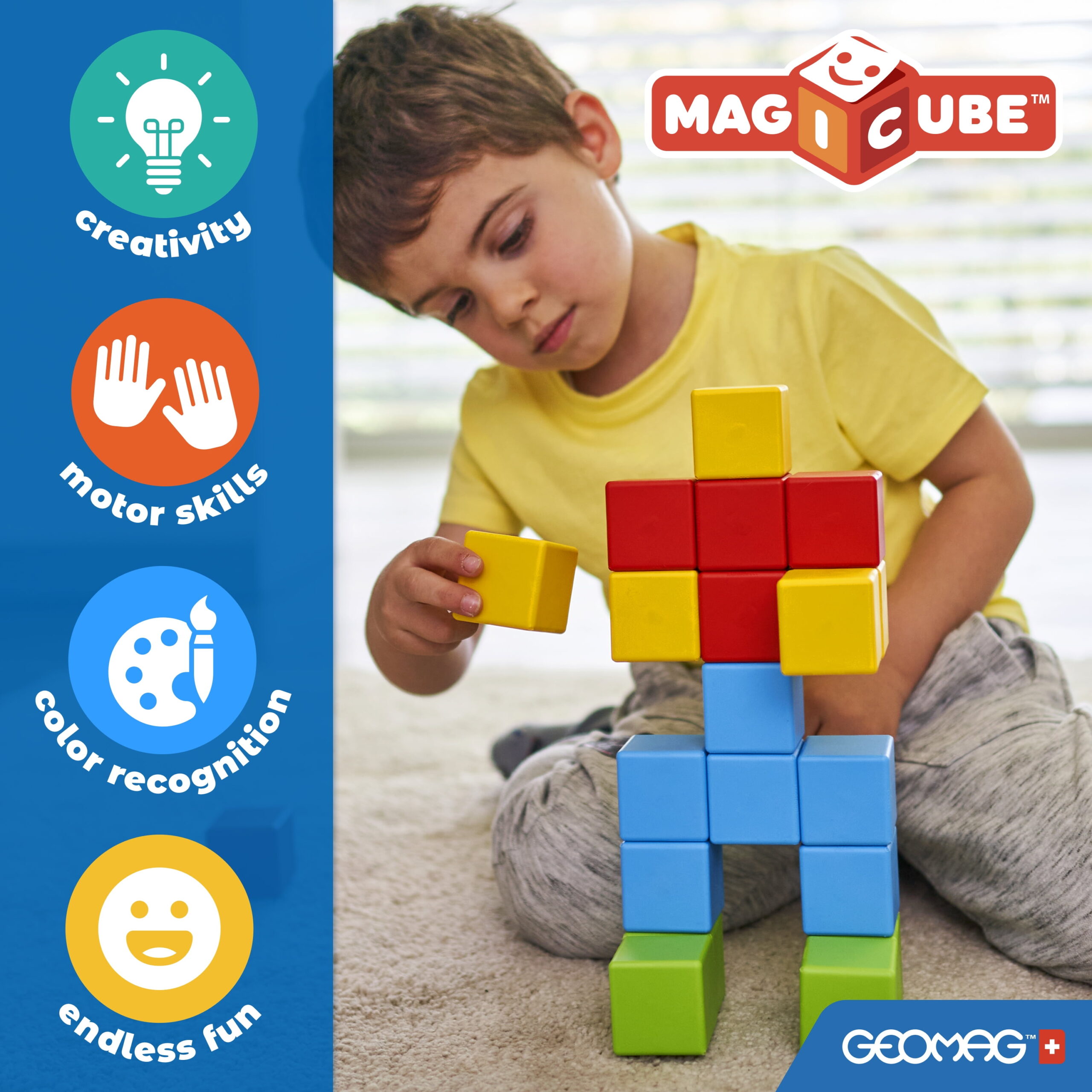 GEOMAG Magicube Shapes Recycled Magnetic Toy Set - 32 Pieces - Image 10