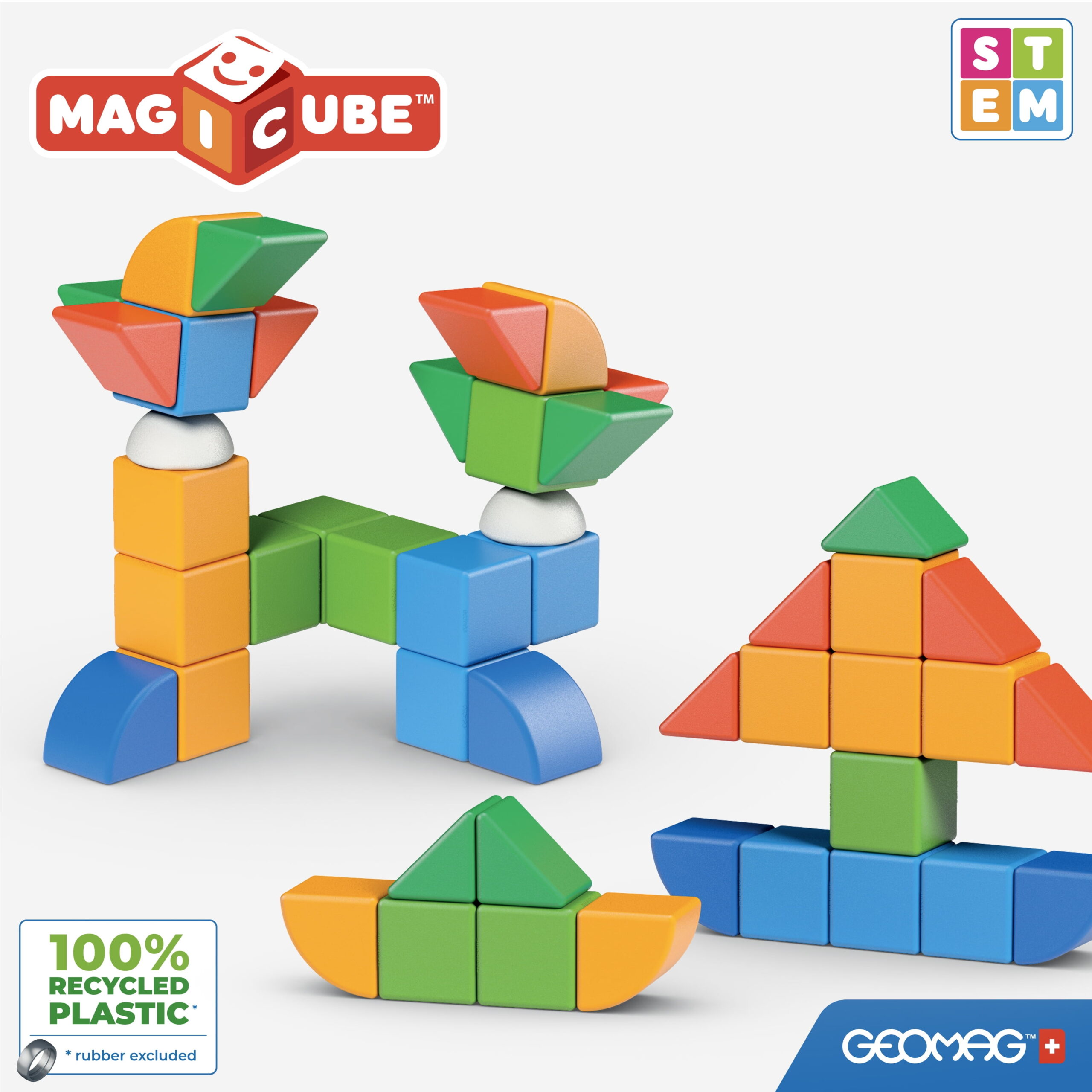 GEOMAG Magicube Shapes Recycled Magnetic Toy Set - 32 Pieces - Image 11