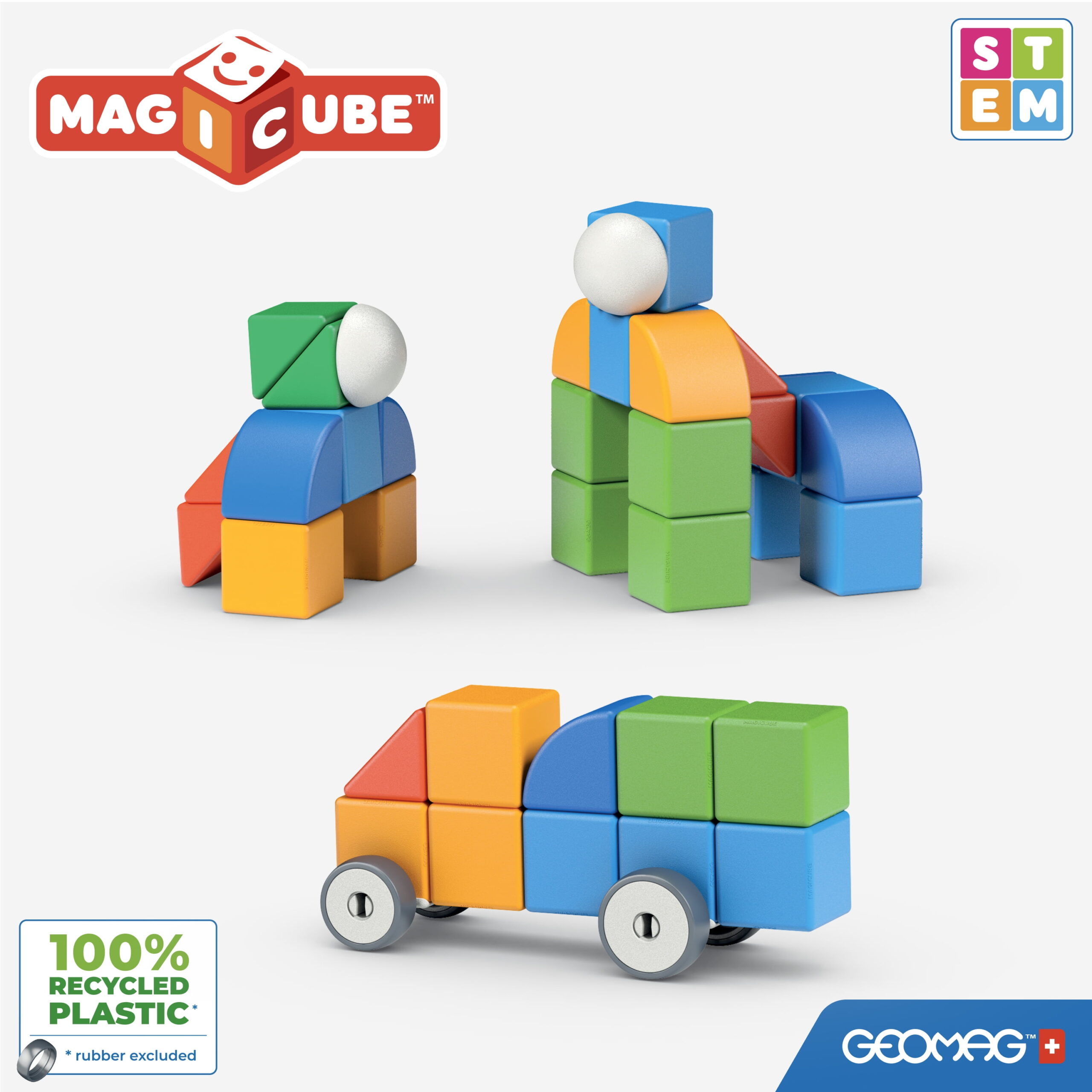 GEOMAG Magicube Shapes Recycled Magnetic Toy Set - 32 Pieces - Image 12