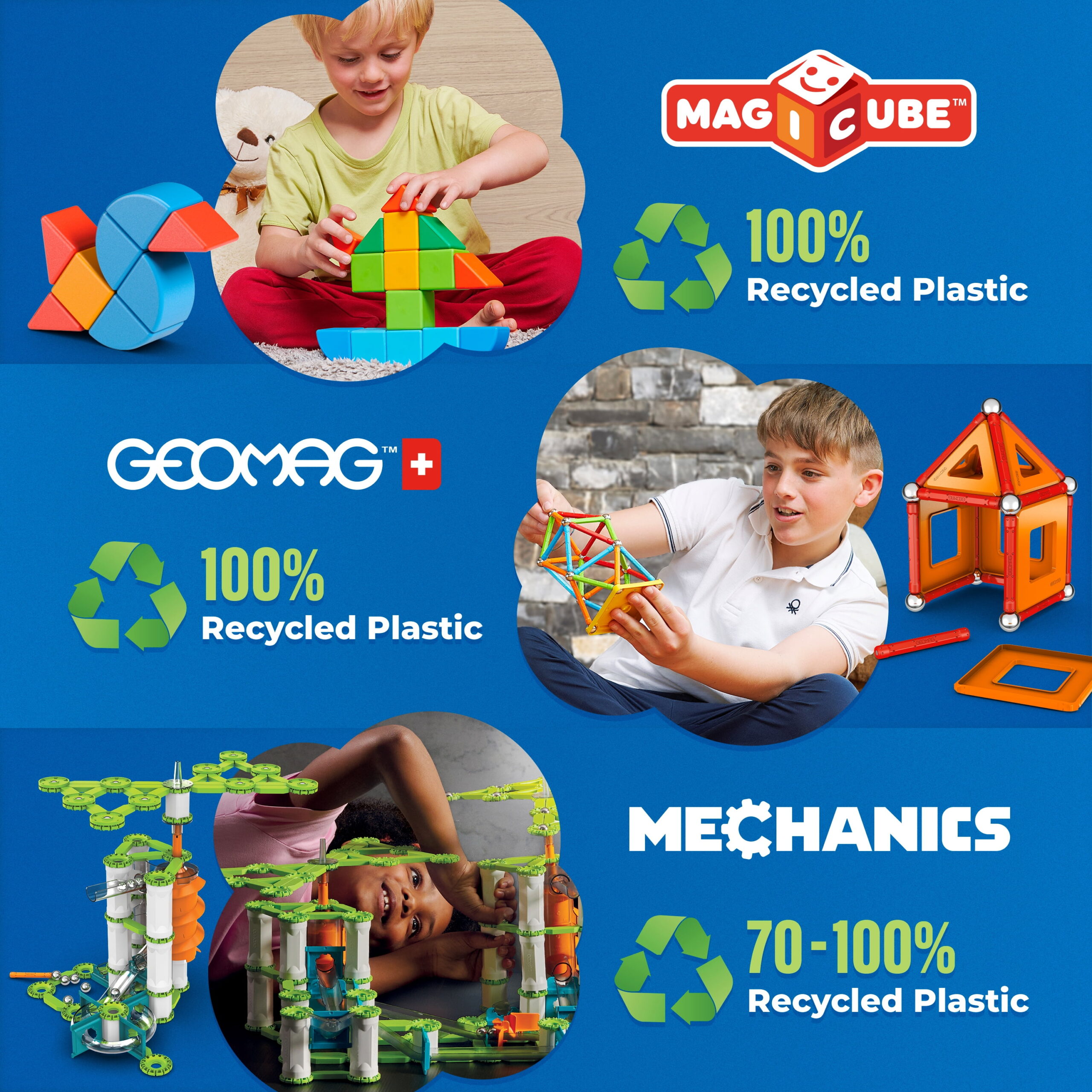 GEOMAG Magicube Shapes Recycled Magnetic Toy Set - 32 Pieces - Image 13