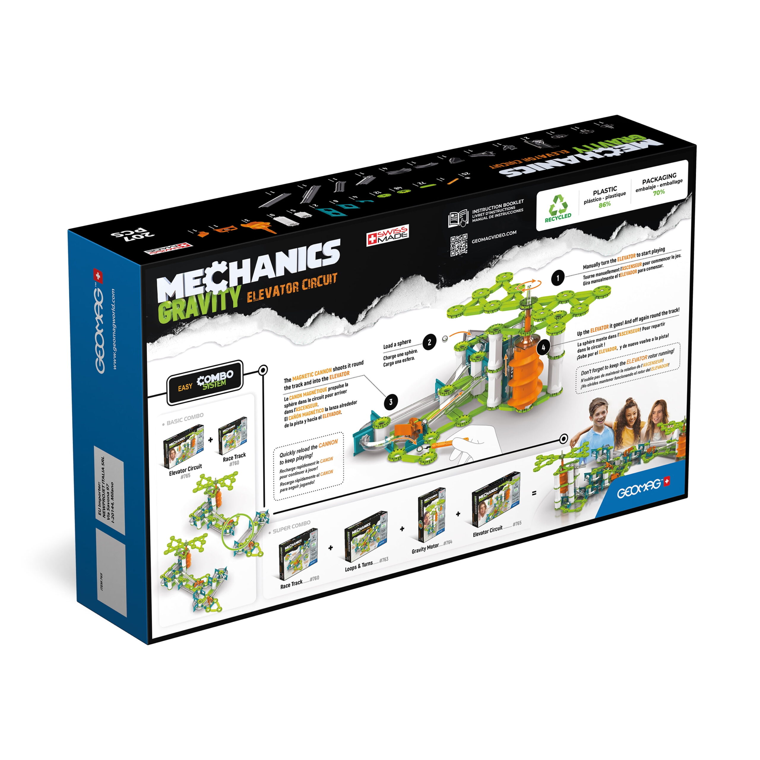 Geomag - Mechanics Gravity Elevator Circuit Recycled 207 pcs - Image 3
