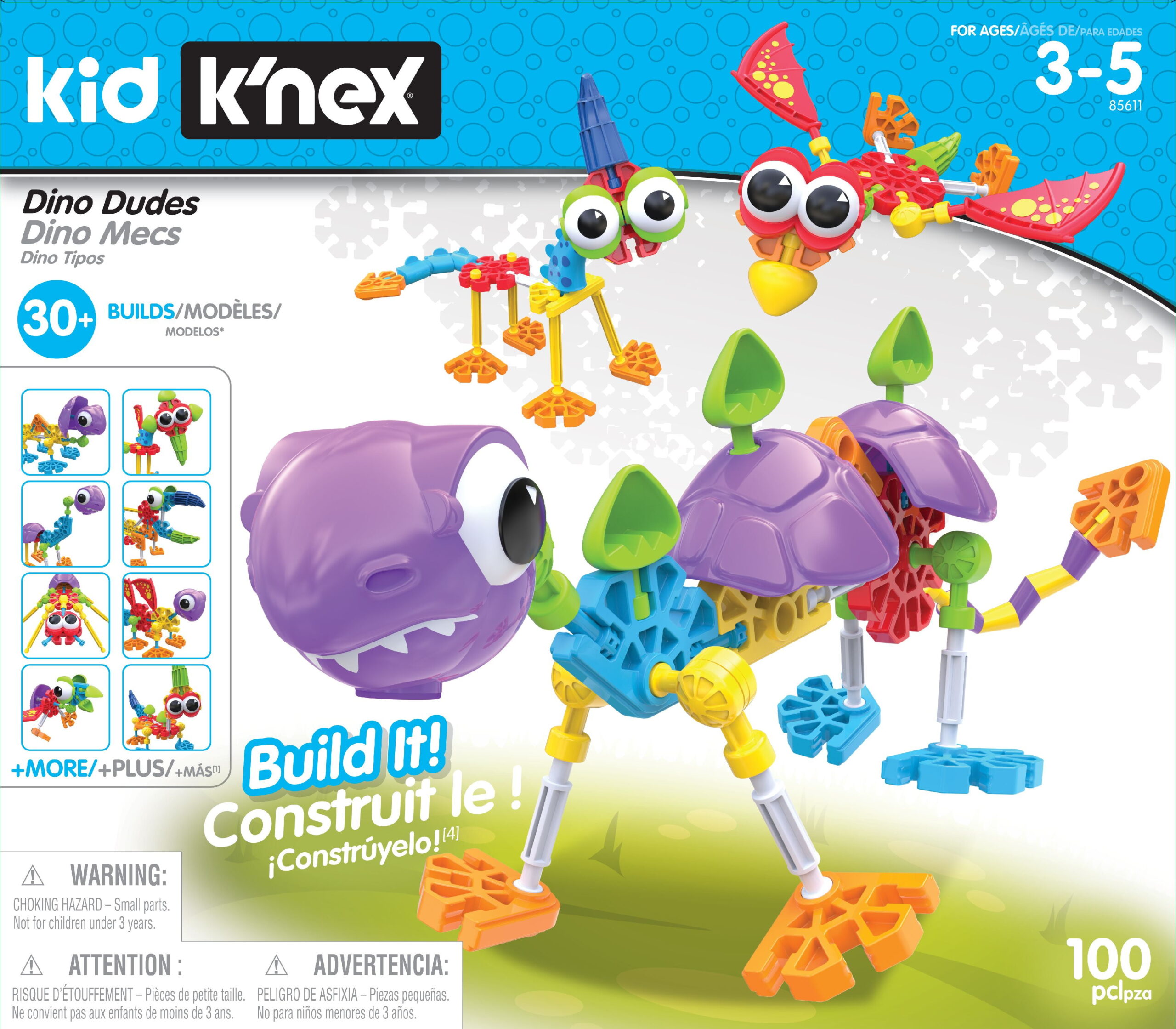 Kid K'NEX Dino Dudes Building Set - Ages 3+ Preschool Creative Toy