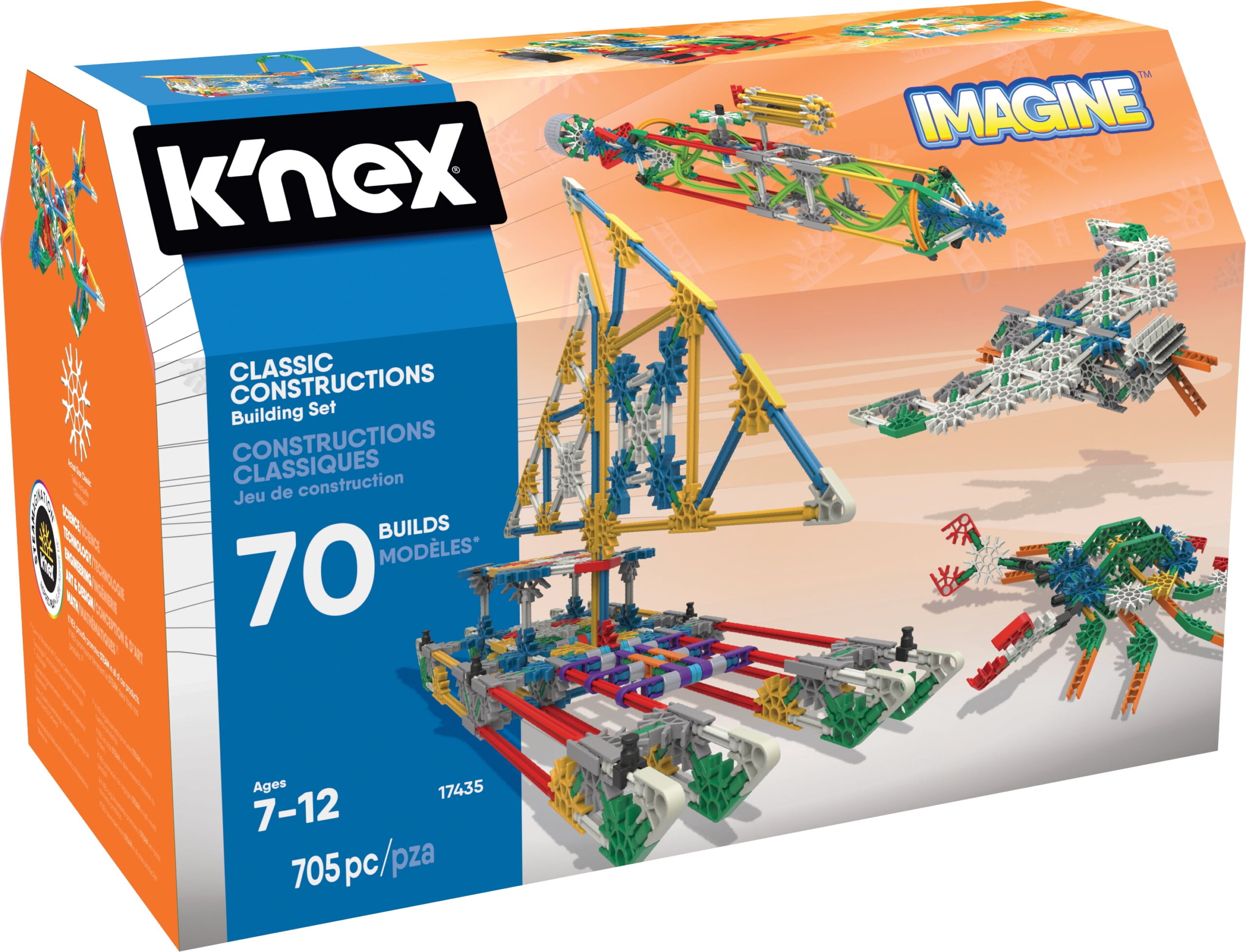 K'NEX Imagine - Classic Constructions 70 Model Building Set - Creative Building Toy