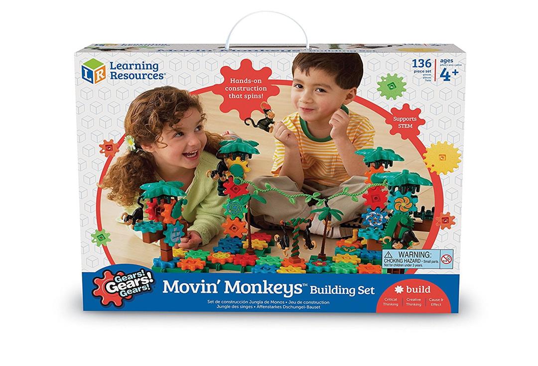 Learning Resources Gears! Gears! Gears! Movin' Monkeys Building Set, 136 Pieces