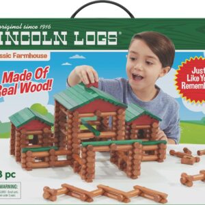 LINCOLN LOGS Classic Farmhouse - 268 All Wood Parts - Ages 3 and up
