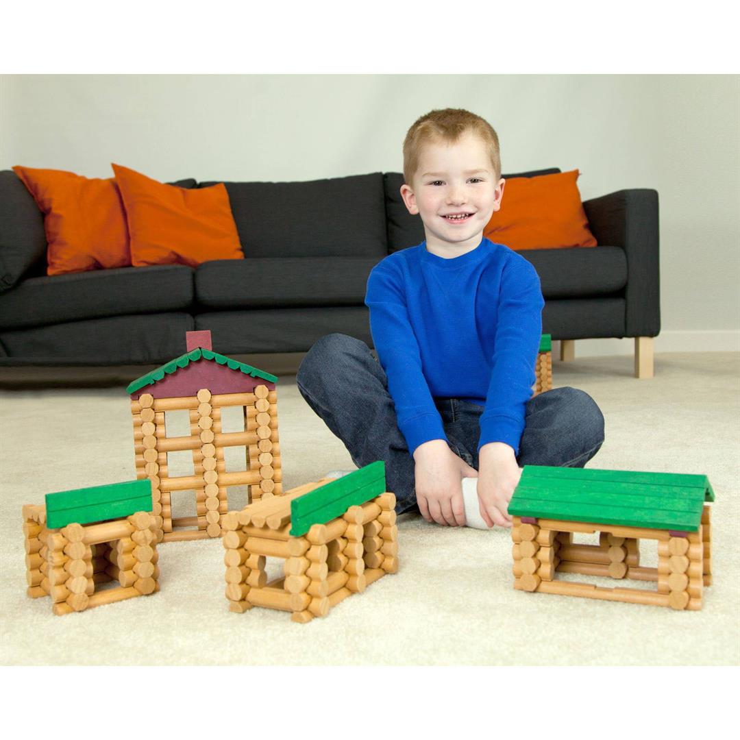 LINCOLN LOGS - Collector's Edition Village - 327 All Wood Pieces - Collectible Tin - Image 2