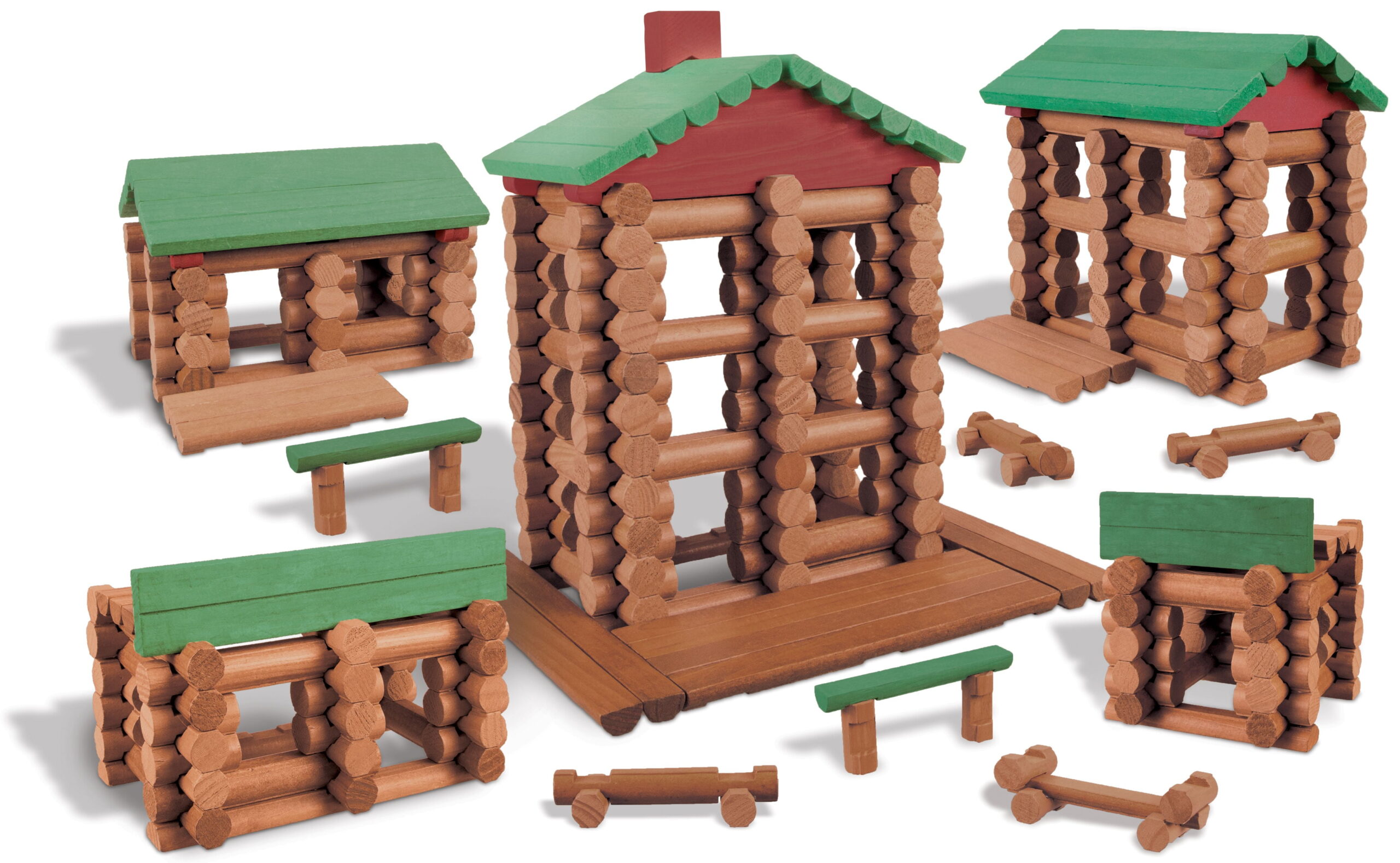 LINCOLN LOGS - Collector's Edition Village - 327 All Wood Pieces - Collectible Tin - Image 4