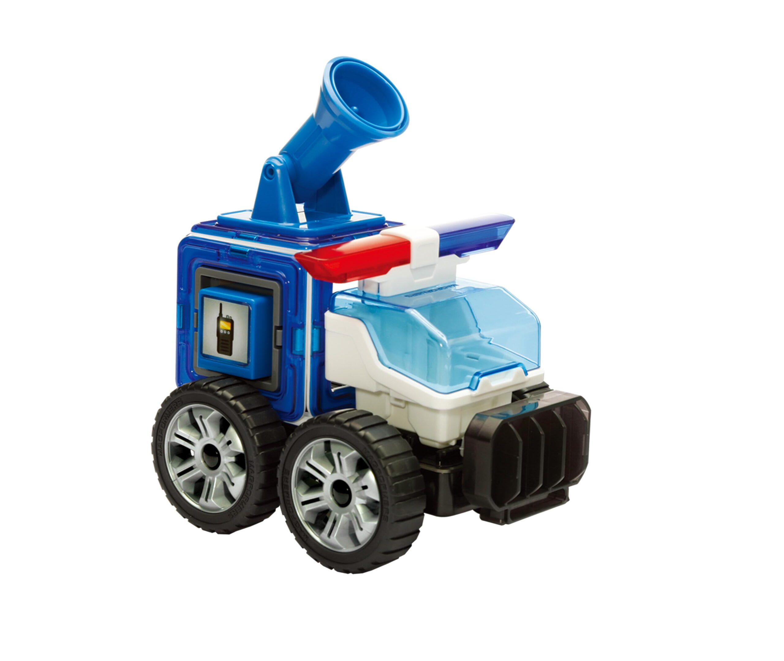 Magformers Amazing Police 50 Pieces, Wheels, Blue red colors, Magnetic Geometric tiles STEM Toy Ages 3+ - Image 2