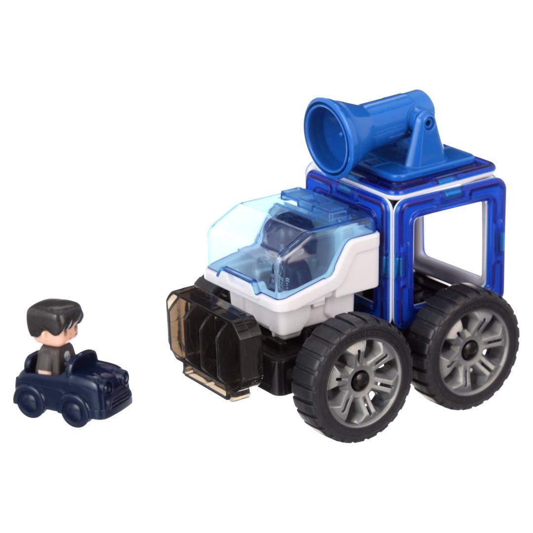 Magformers Amazing Police 50 Pieces, Wheels, Blue red colors, Magnetic Geometric tiles STEM Toy Ages 3+ - Image 7