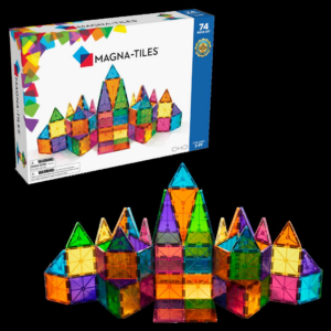 MAGNA-TILES Clear Colors 74 Piece Set, Ages 3+
