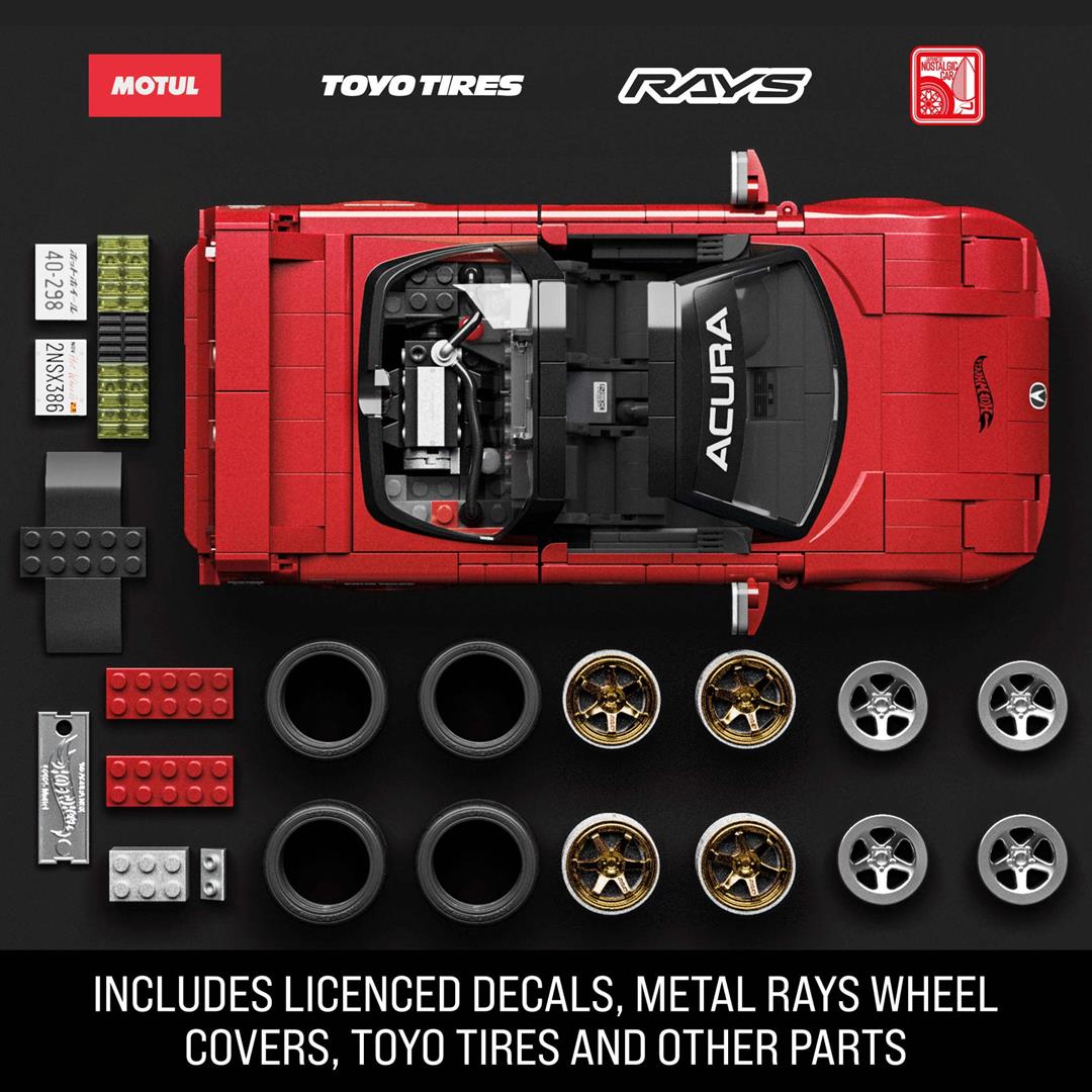 Mattel Brick Shop Hot Wheels 90 Acura NSX Building Toy (876 Pieces), for Collectors - Image 3