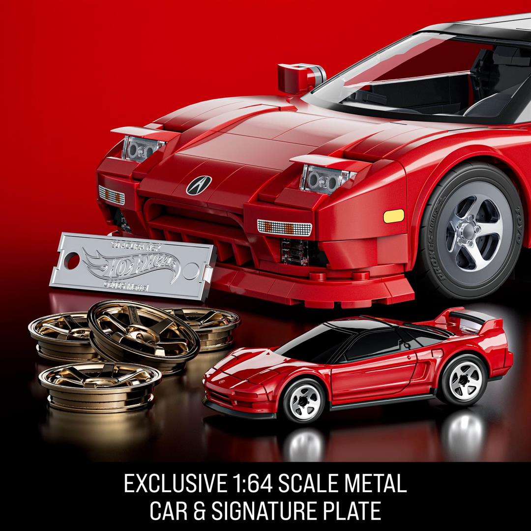 Mattel Brick Shop Hot Wheels 90 Acura NSX Building Toy (876 Pieces), for Collectors - Image 4