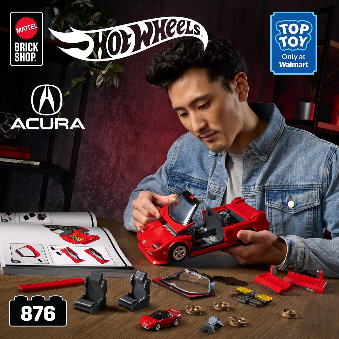 Mattel Brick Shop Hot Wheels 90 Acura NSX Building Toy (876 Pieces), for Collectors - Image 5