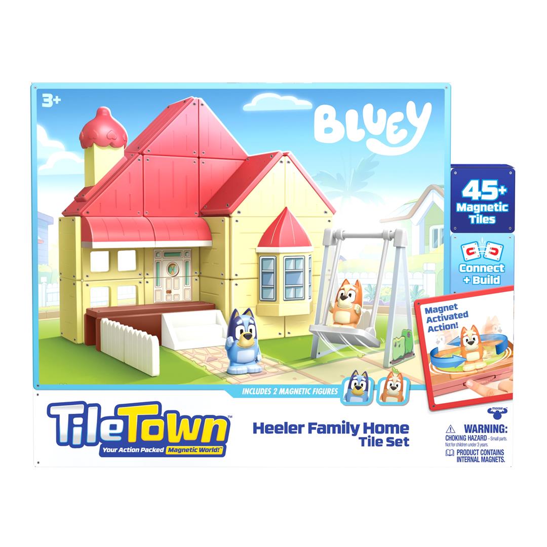 Tile Town Bluey Home Magnetic Tiles Construction Building Playset, Bluey and Bingo Figures, Ages 3+ - Image 11