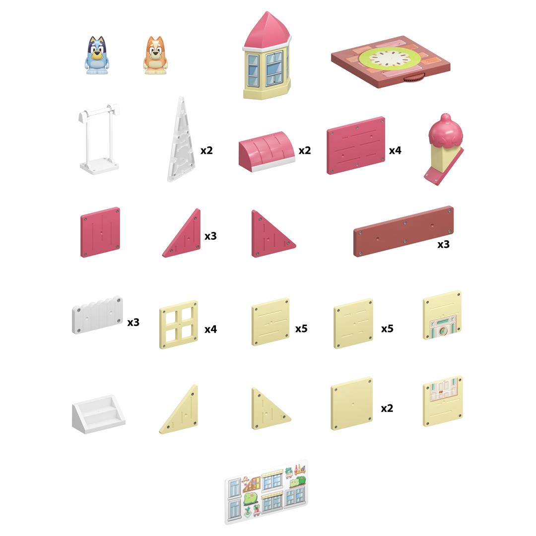 Tile Town Bluey Home Magnetic Tiles Construction Building Playset, Bluey and Bingo Figures, Ages 3+ - Image 13
