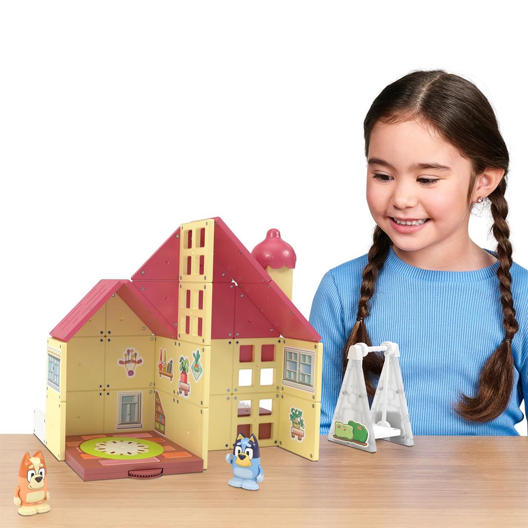 Tile Town Bluey Home Magnetic Tiles Construction Building Playset, Bluey and Bingo Figures, Ages 3+ - Image 5